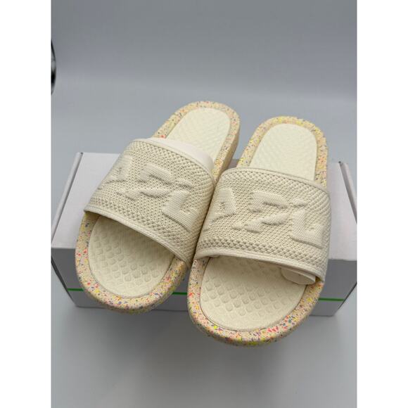 $130 APL Big Logo TechLoom Slide Pristine/Neon Spark Size 8M - Picture 3 of 4